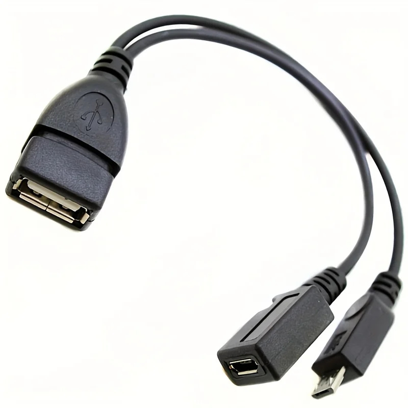 Tech Accessories Tablet - 2-in-1 OTG USB naar micro-USB-splitteradapter voor