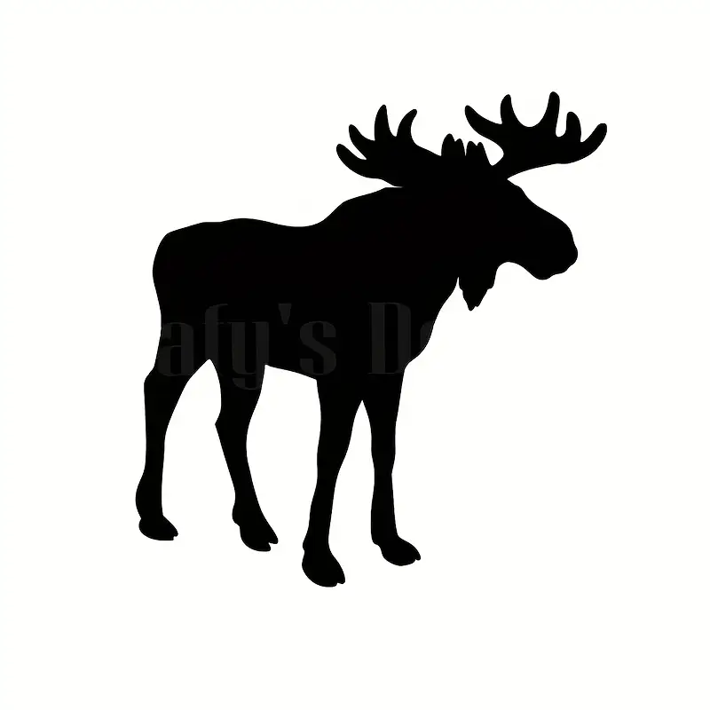 Tech Accessories For Laptop - Moose Silhouette waterdichte duurzame vinylstickers zwart