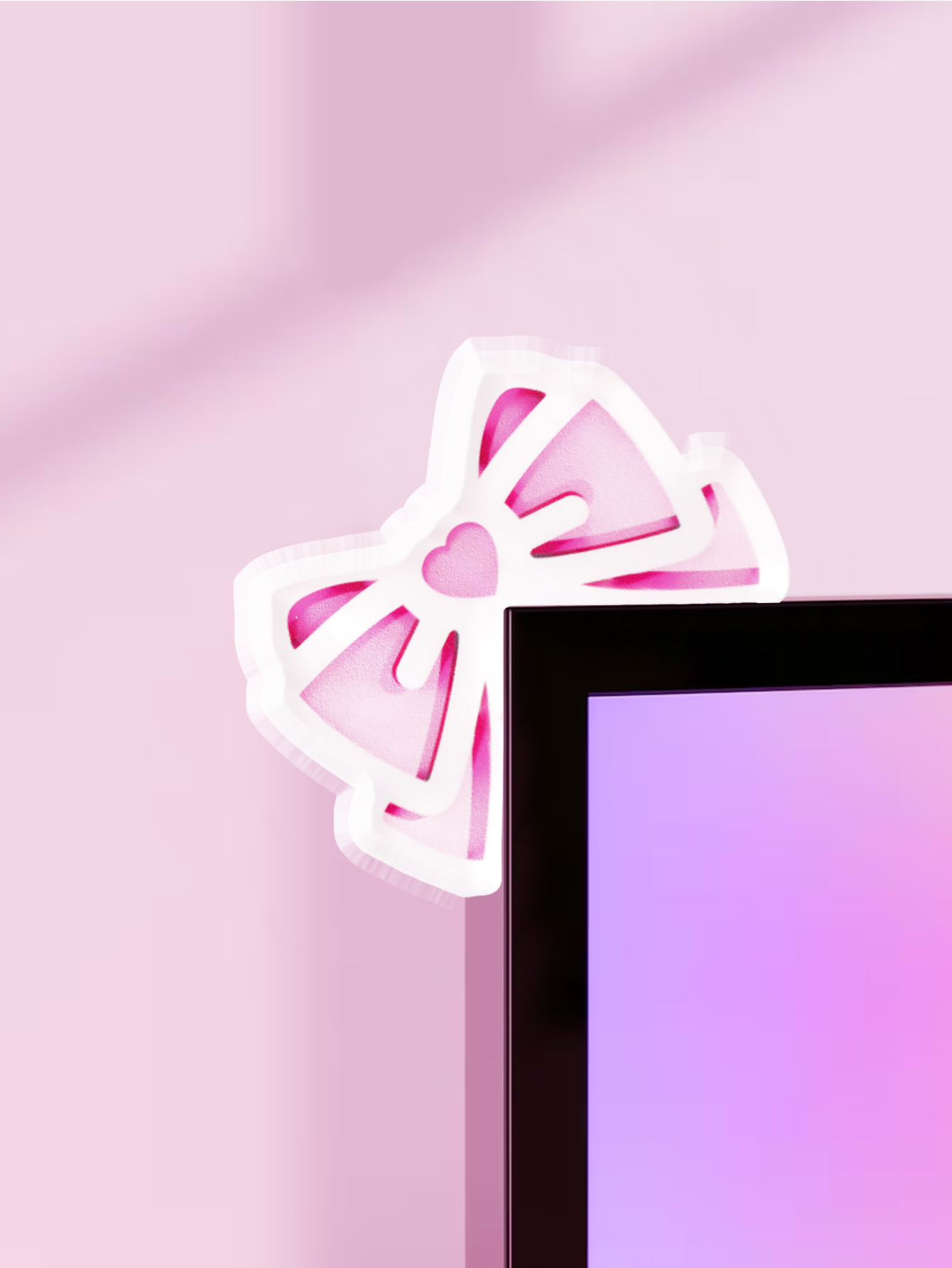 Kawaii Bow Monitor Decor Roze  - Tech Accessories For Desk recensie en prijs